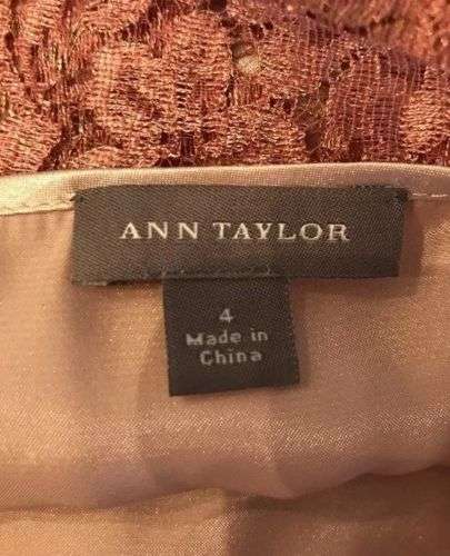 Stunning Ann Taylor Pink Gold Lace Short Sleeve Top Size 4  Women's Clothing Deals